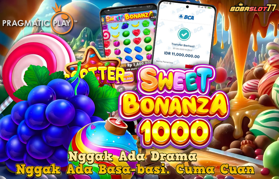 Selamat kepada user id : sa***07 Wede Rp 11.000.000 di Game SWEET BONANZA 1000 PRAGMATIC PLAY Cair Gk Sampe 1 Menit! Menang Mudah di Bobaslot77